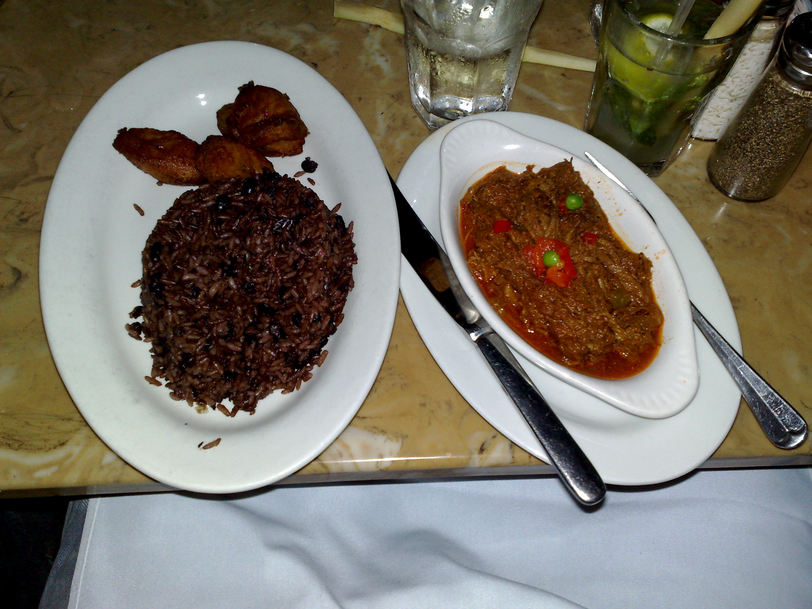 Fine dining plate at a Miramar paladar
